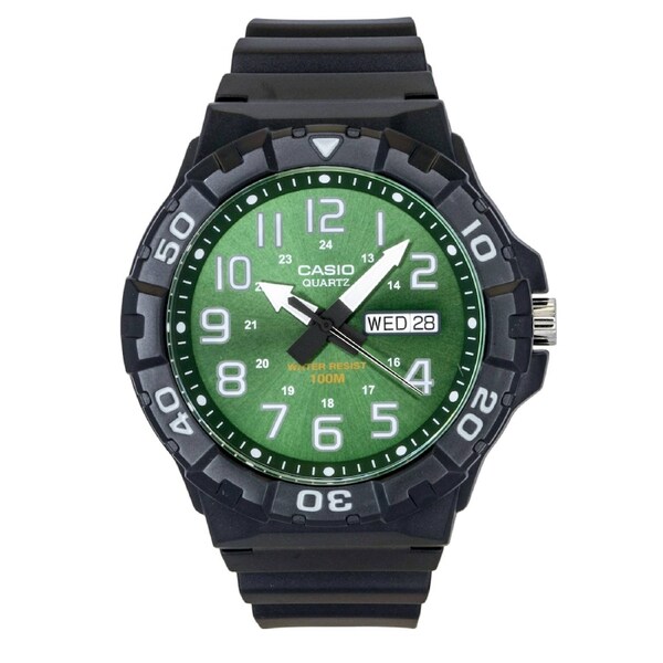 Casio Analog Resin Strap Green Dial Quartz MRW-210H-3BV 100M Men's Watch