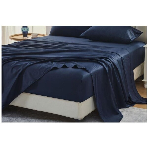 Grosvenor House 500TC Egyptian Cotton Flat Bed Sheet Only King Navy