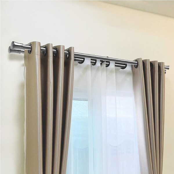 Marlow Adjustable Double Curtain Tension Rod Extendable Rack Steel Hanging Pole Satin Nickel