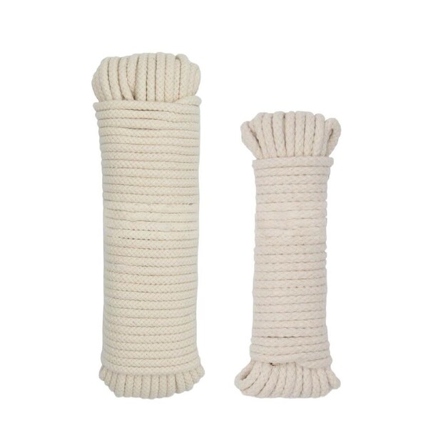 8mm x 30m Cotton Rope Twine Braided Cord 6 Rolls 180m