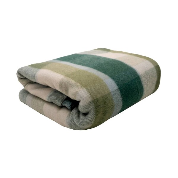 Bambury Nolan Wool Bamboo Blanket Forest Check