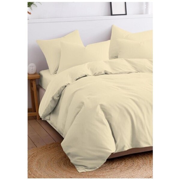 The Lighthouse Washed Cotton Quilt Duvet Cover Bedding Set Super King Bed Yellow