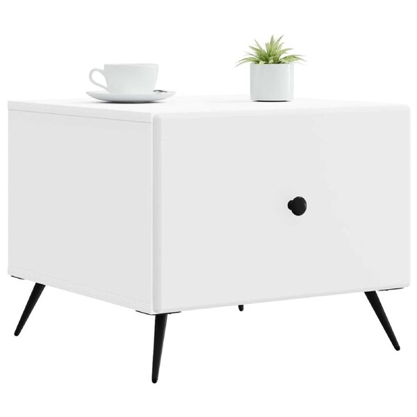 Coffee Table with Drawer White 49 x 50 x 40 cm Engineered Wood vidaXL