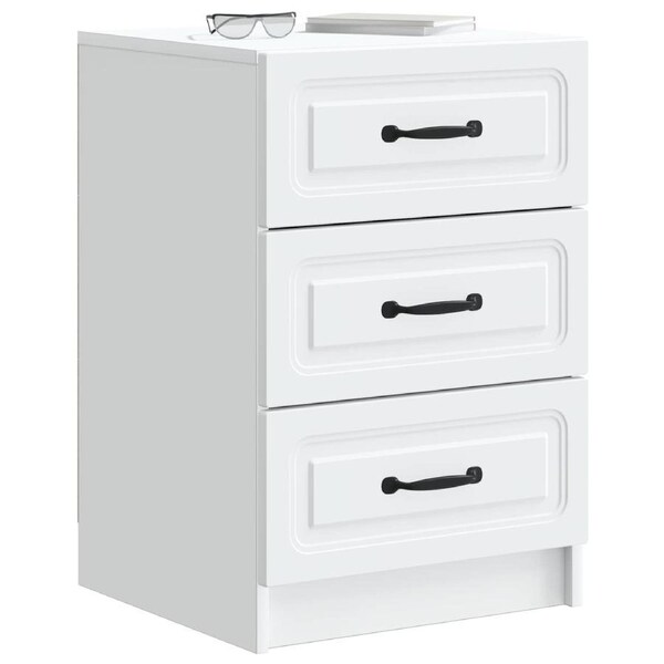 Bedside Cabinet White 43 x 41 x 63.5 cm Engineered Wood vidaXL