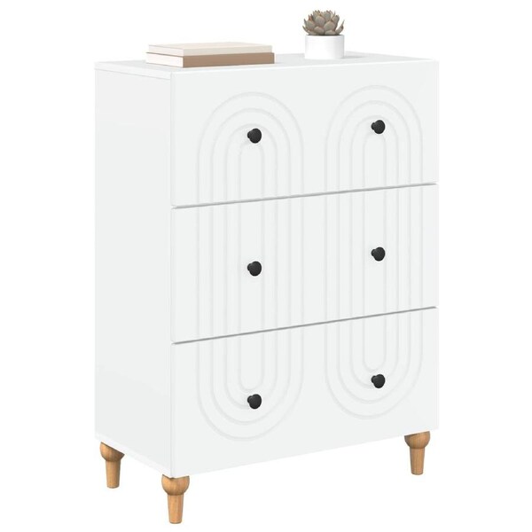 Drawer Cabinet White 66 x 34.5 x 90 cm Engineered Wood vidaXL