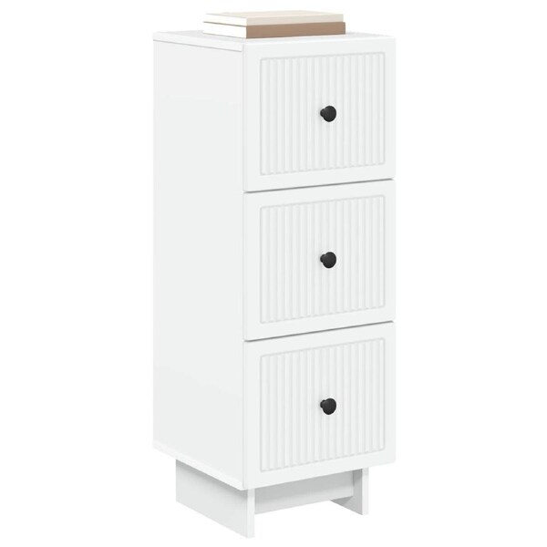 Drawer Cabinet White 33 x 34.5 x 90 cm Engineered Wood vidaXL