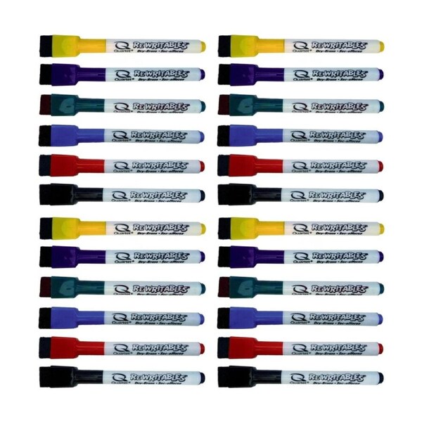 4x 6pc Quartet Marker Rewritables Colourful Fine Tip Pen Assorted
