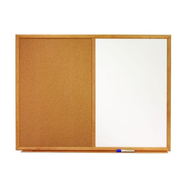 Quartet Combo Board Dual Surface Whiteboard 900x600mm Cork/Oak/White