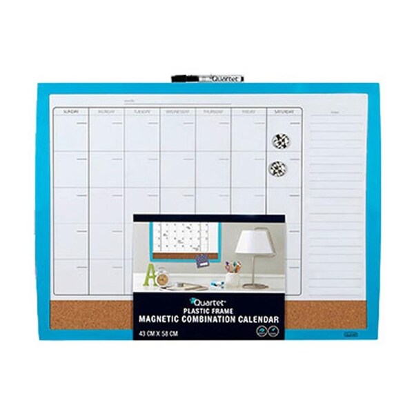6pc Quartet Planner Board Magnetic Whiteboard 450x600mm Assorted