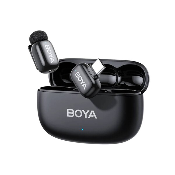 BOYA Mini 2 Dual Wireless Microphone - USB-C w/ Charging Case (Black)