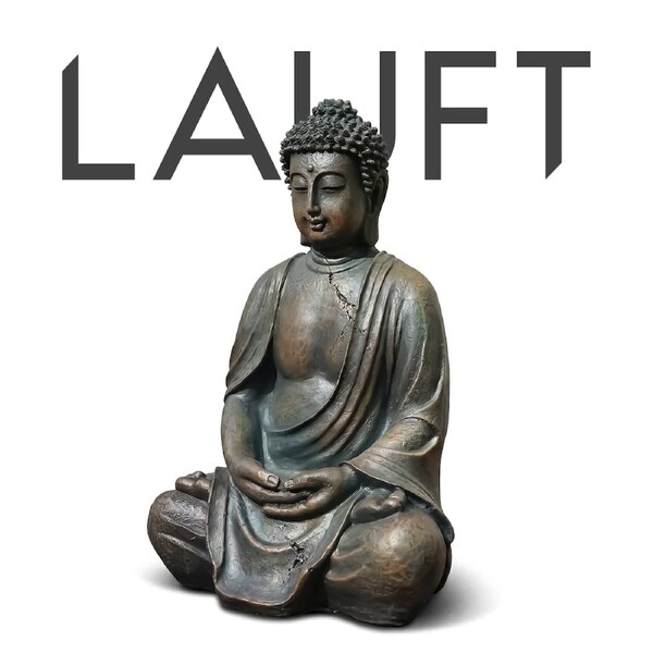 Lauft Zen Garden Buddha Statue - 38cm Meditating Sculpture - Weather Resistant - Magnesium Oxide