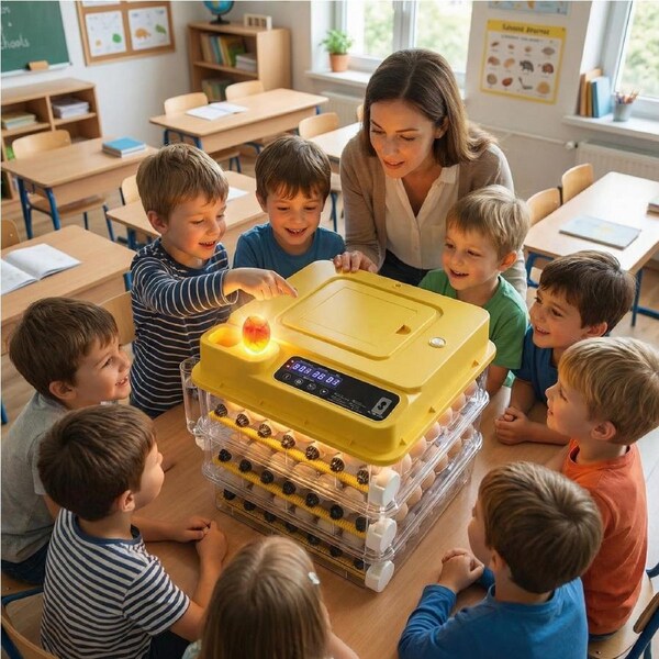 Advwin 108-Egg Incubator Automatic Three-Layer Hatching Machine with Auto Turner Water Adding LED Candler