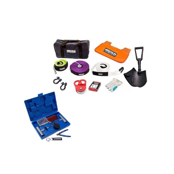 Complete Recovery Kit (11-Piece) Snatch & 4WD Gear+ Tyre Repair Kit
