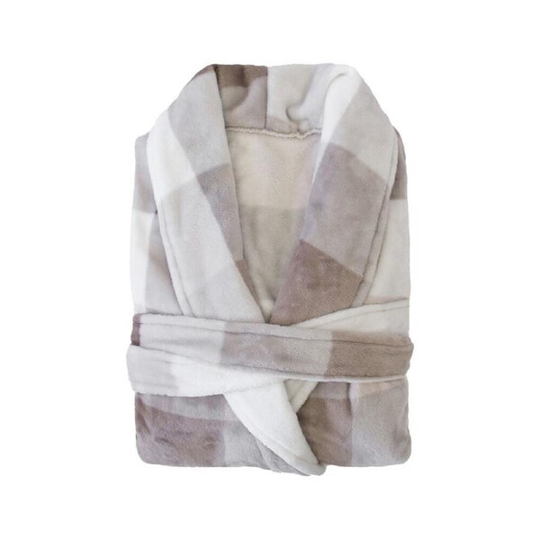 Bambury Women's Charlie Ultraplush Robe w/ Pockets Bathrobe L/XL Nougat