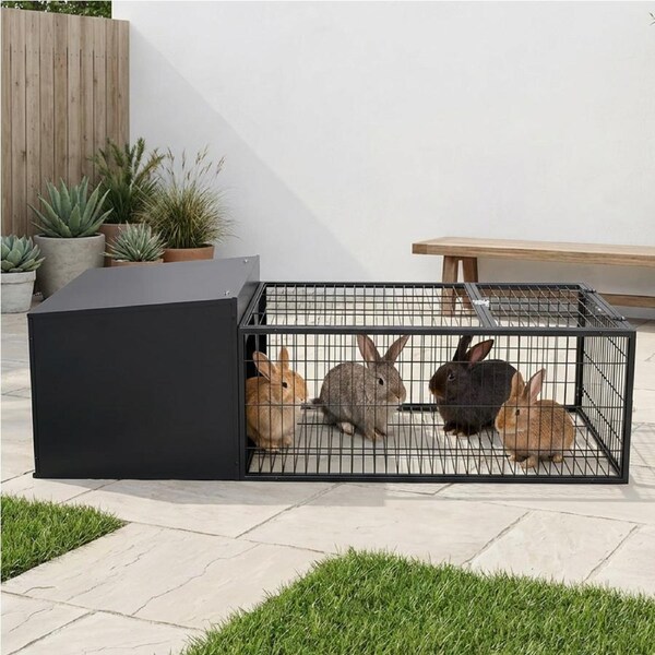 Advwin Rabbit Hutch Metal Rabbit Cage Guinea Pig Cage