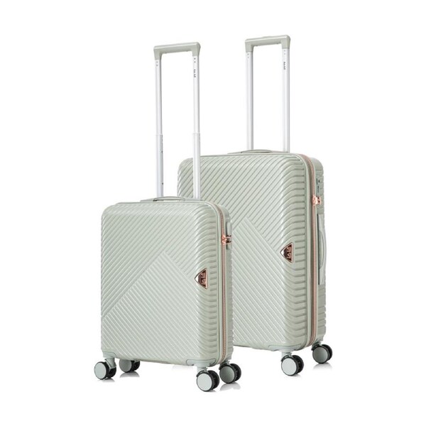 2pc Kate Hill Georgia Hard Case Suitcase Carry on /Medium Luggage Set Sage
