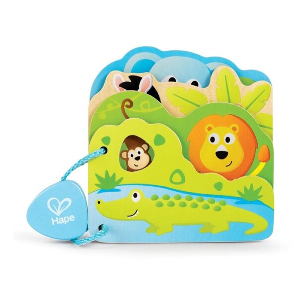 Hape Babys Wild Animal Book Wooden Educational Toy For 10M Multicolour