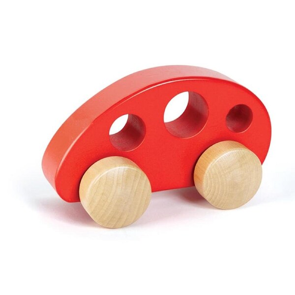 Hape Mini Van Red Wooden Toy Play Vehicle For Toddlers 10M