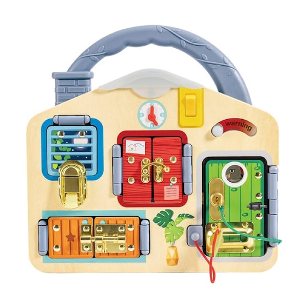 Hape Lock Learn Playboard Wooden Educational Toy 3y+ Multicolour