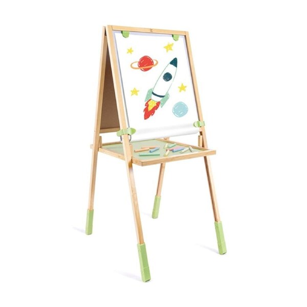 Hape Step Up Double-Sided Wooden Bamboo Art Easel 3-10y Brown/Green