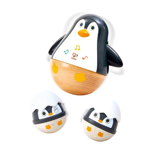 Hape Penguin Family Wooden Activity Play Kids Toy 6M Black/White