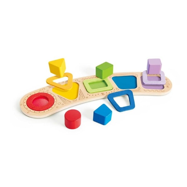 Hape Toddler Shape Puzzle Wooden Educational Toy 12M Multicolour