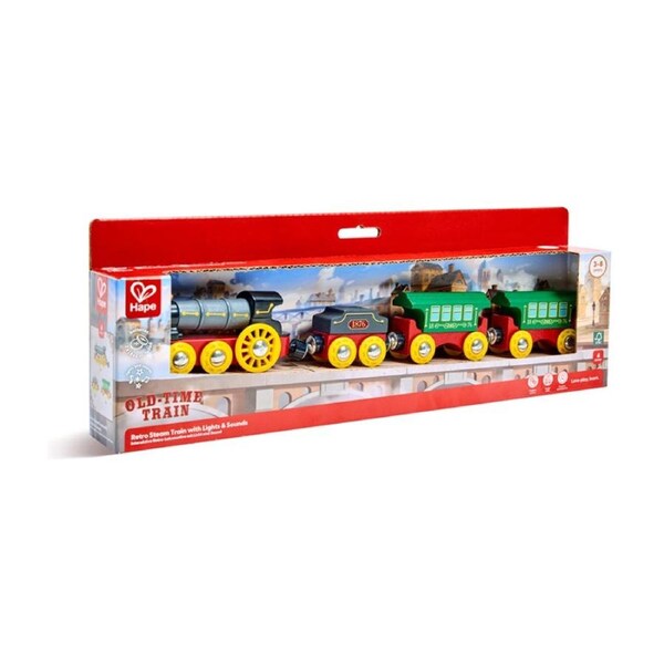 Hape Retro Wooden Steam Train Toy W/ Lights And Sounds 2y Multicolour