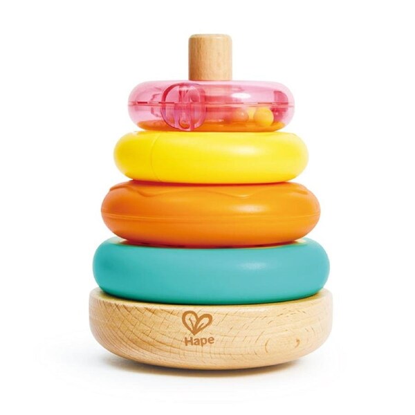 Hape Stacking Donut Toy Wooden Educational Sensory 18M Multicolour