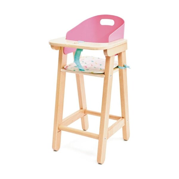 Hape Sweet Treats Dolls Wooden Highchair W/ Removable Cushion 2y Teal/Pink