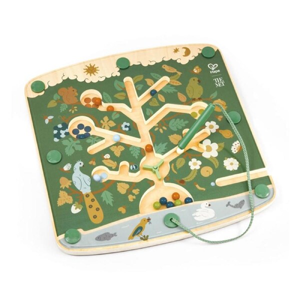 Hape Tree of Life Maze Puzzle Wooden Magnetic Toy For Toddlers 2y Green