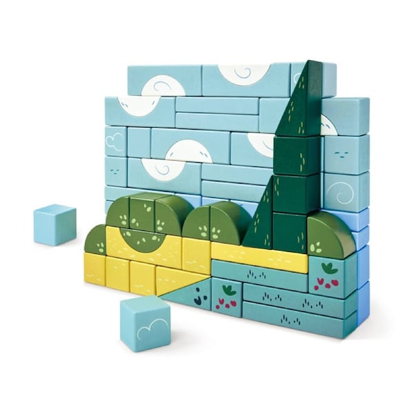 Hape Van Gogh Wooden Building Block Set 76 Pieces Educational Toy 2y Multicolour
