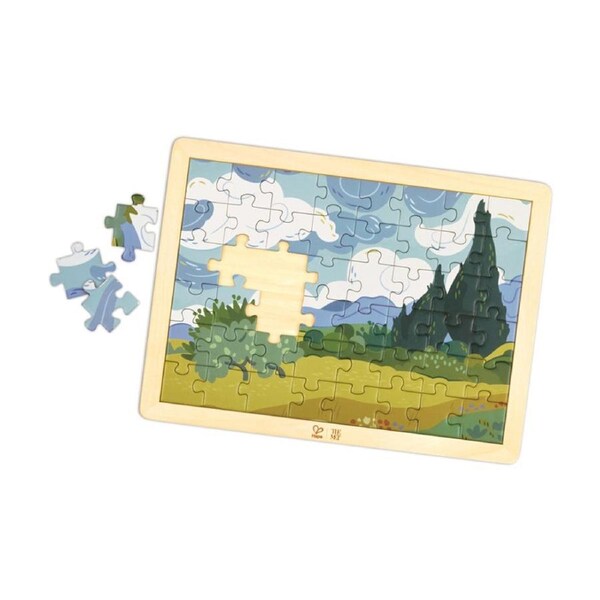 Hape Van Gogh Cypresses Wooden Puzzle 48 Pieces Framed Toy 4y Multicolour