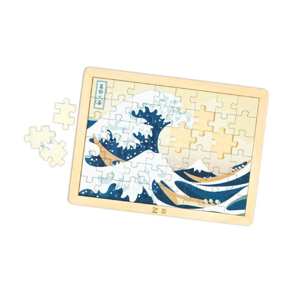 Hape Hokusai Great Wave Wooden Puzzle 48 Pieces Framed Toy 4y Multicolour
