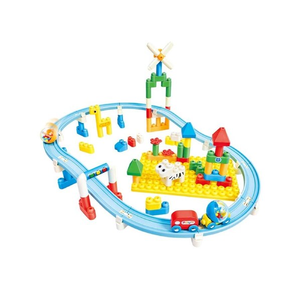 Poly M Dual Track Building Plastic Blocks Set 100 Pieces Kids 18M Multicolour