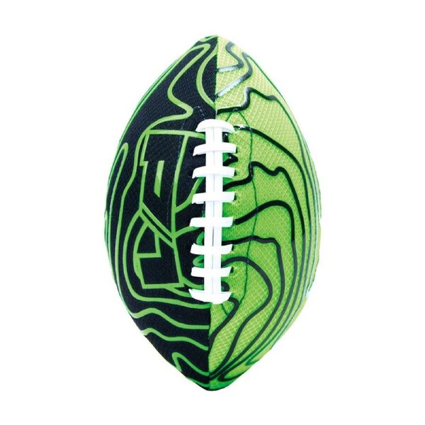 P1 Warrior Football Double Laces Ultra Grip Waterproof Ball 5y Black/Green