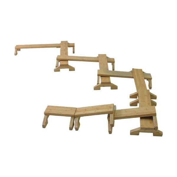 9pc Educationall Bamboo Balance Beams Kids Wooden Toys Set 3y+