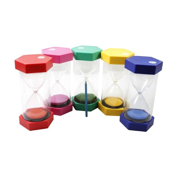 5pc Vivaio Sand Clock Colour Coded Kids Timers 3y+ Multicolour
