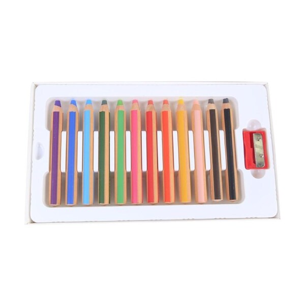 12pc Tacco Easi-Grip Watercolour Pencils Jumbo Dual Use Art 3y+