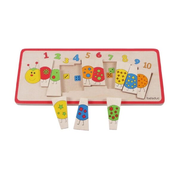 Beleduc Matching Puzzles Caterpillar Wooden Educational Toy 3y+ Wood