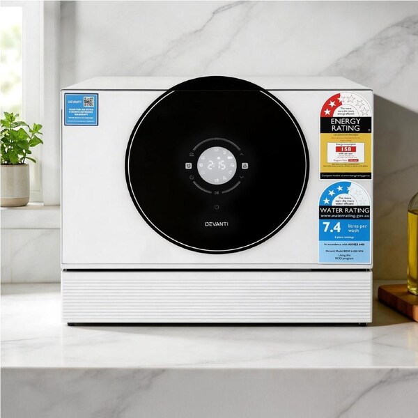 Devanti 6-Place Setting Benchtop Dishwasher 50cm White