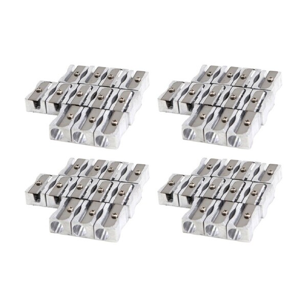 4x 20pc Tacco Metal Pencil Single Hole Sharpener Classroom Equipment Silver