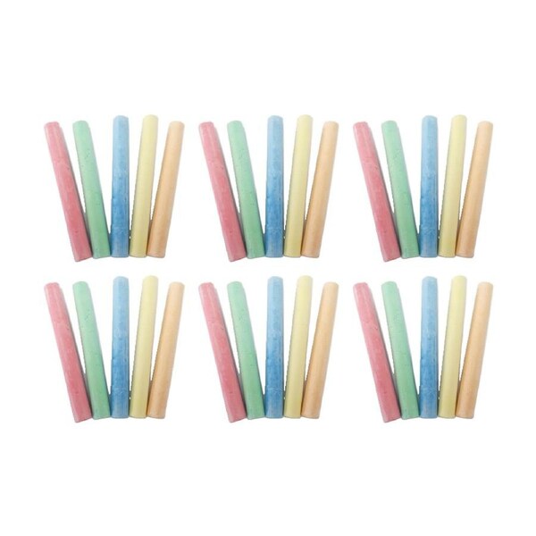 6x 160pc Tacco Coloured Chalks Dustless Bright Colours Kids 3Y+