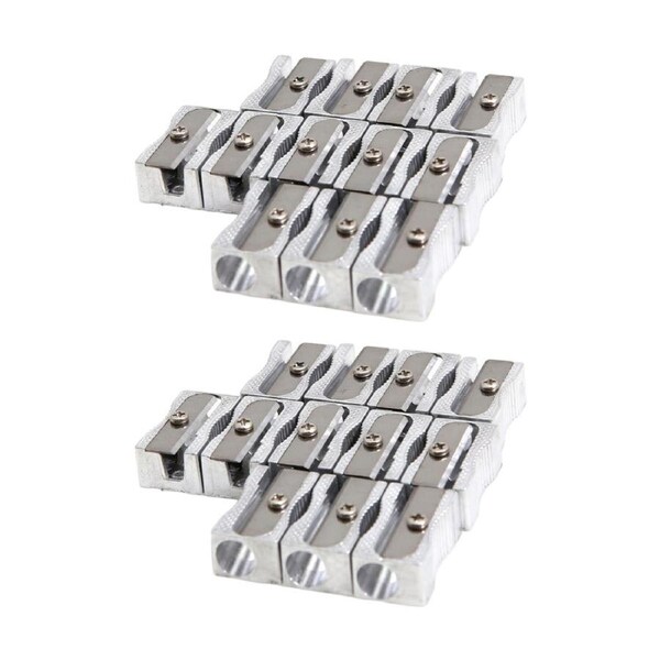 2x 20pc Tacco Metal Pencil Single Hole Sharpener Classroom Equipment Silver