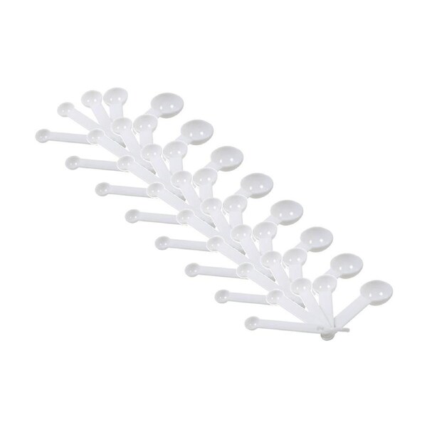 8x 5pc Educationall Measuring Spoon Plastic Metric Marked Spoons Kids White