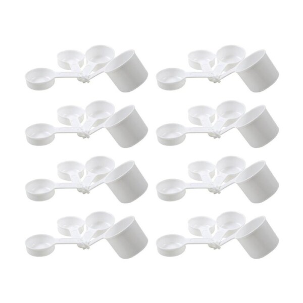 8x 4pc Educationall Measuring Cup Plastic Durable Clear Marked Cups White