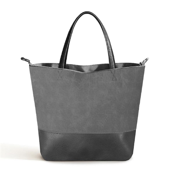Nevenka Tote Bag For Women Soft Leather Large Capacity Bucket Handbags for Travel Shopping and Work-Grey