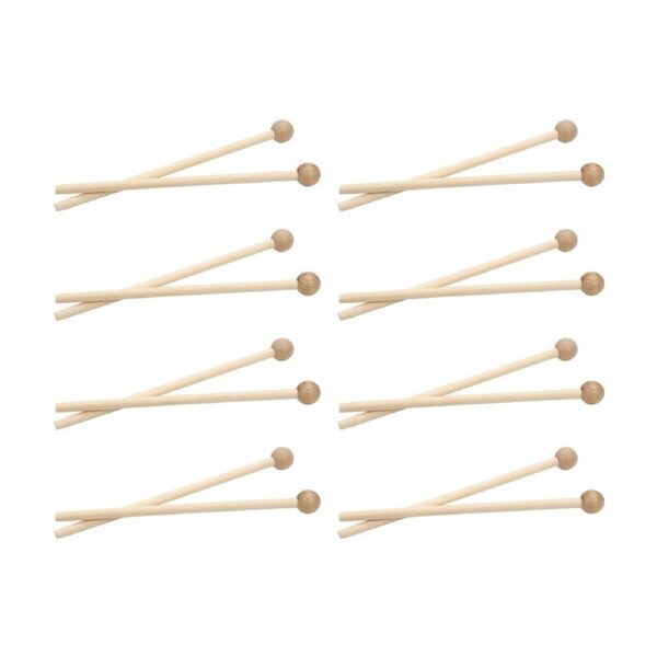 8x 2pc Vivaio Wooden Beaters Percussion Music Instrument Accessory 3Y+ Wood