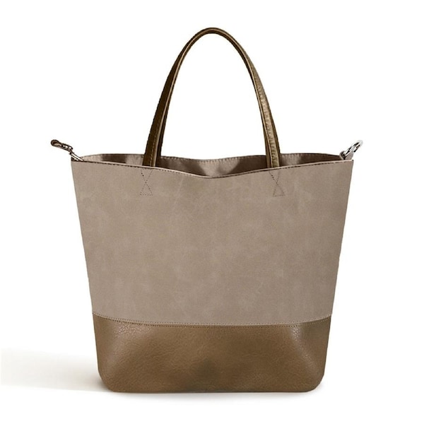 Nevenka Tote Bag For Women Soft Leather Large Capacity Bucket Handbags for Travel Shopping and Work-Khaiki