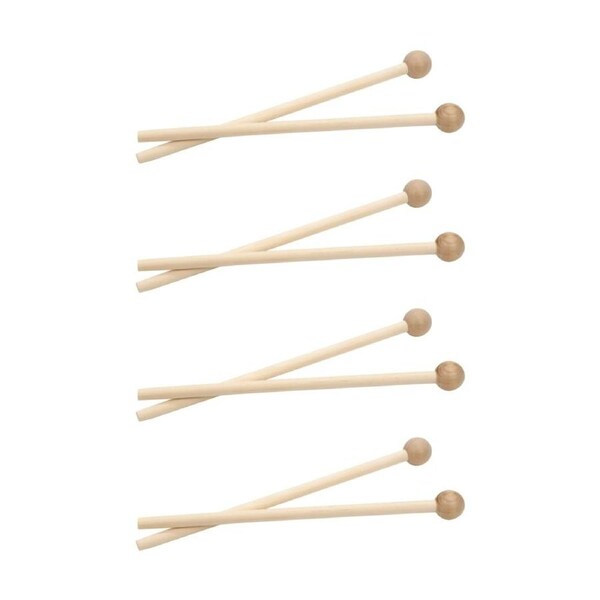 4x 2pc Vivaio Wooden Beaters Percussion Music Instrument Accessory 3Y+ Wood