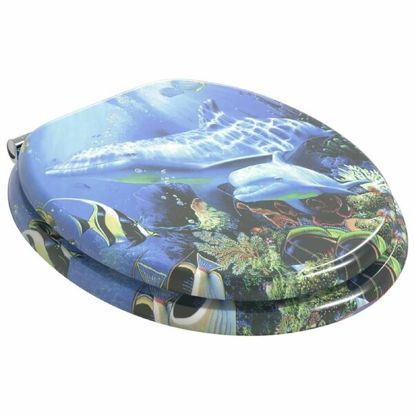 Soft-Close Toilet Seat 2 pcs Blue 44 x 38 cm MDF board vidaXL